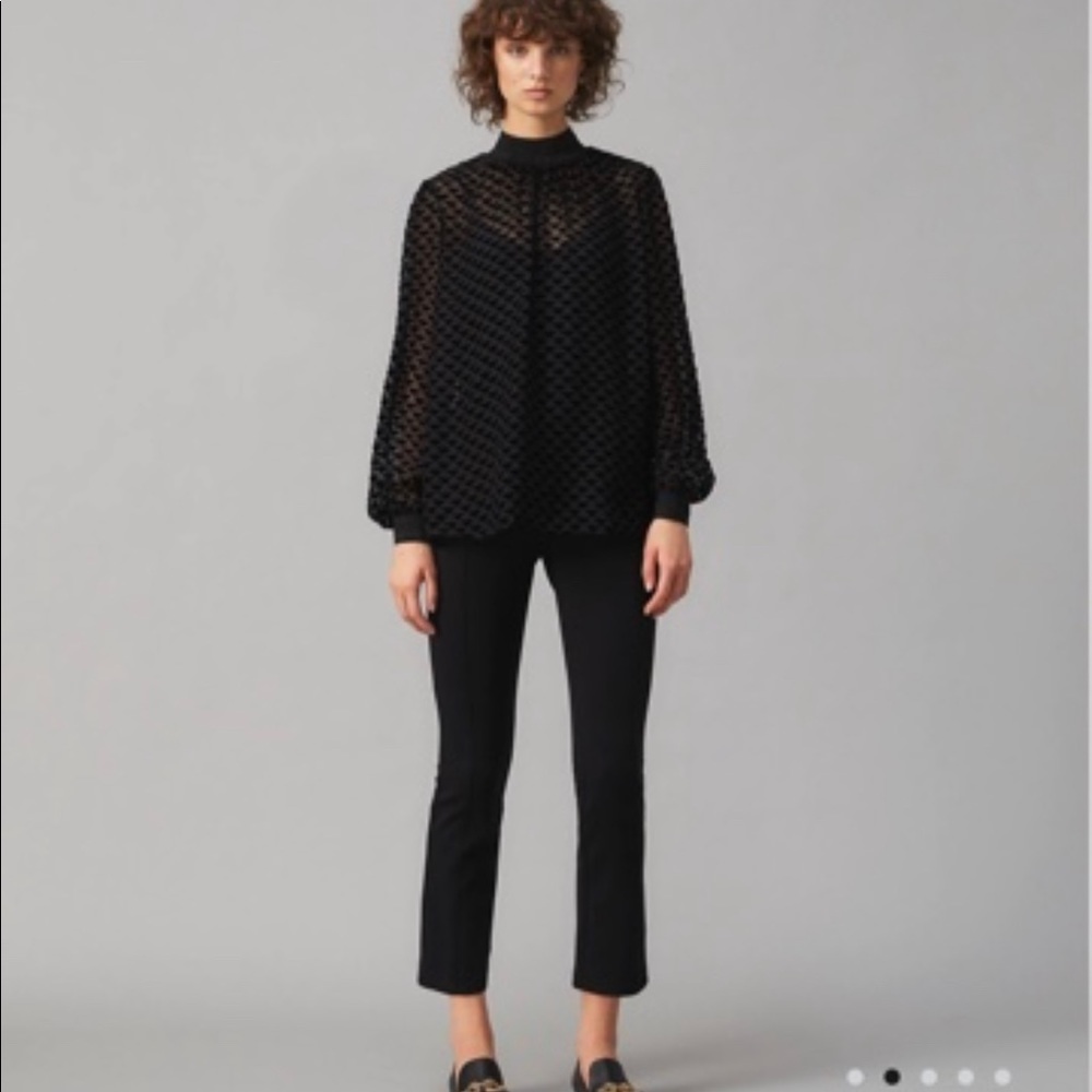 Tory Burch Velvet Devore Embroidered Top